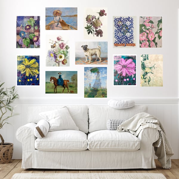 Vintage Print Collection - 12 Collated Prints Ready to Hang