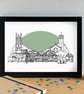 Allerton Liverpool Landmarks Skyline Art Print - Image 1