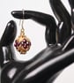 Beaded Bead Earrings in Red and Gold - Image 1