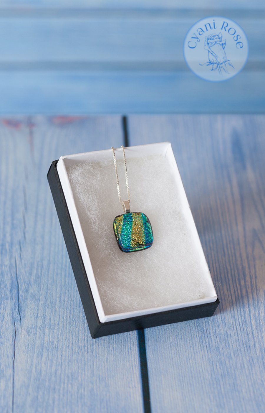 Gorgeous Dichroic fused glass pendent