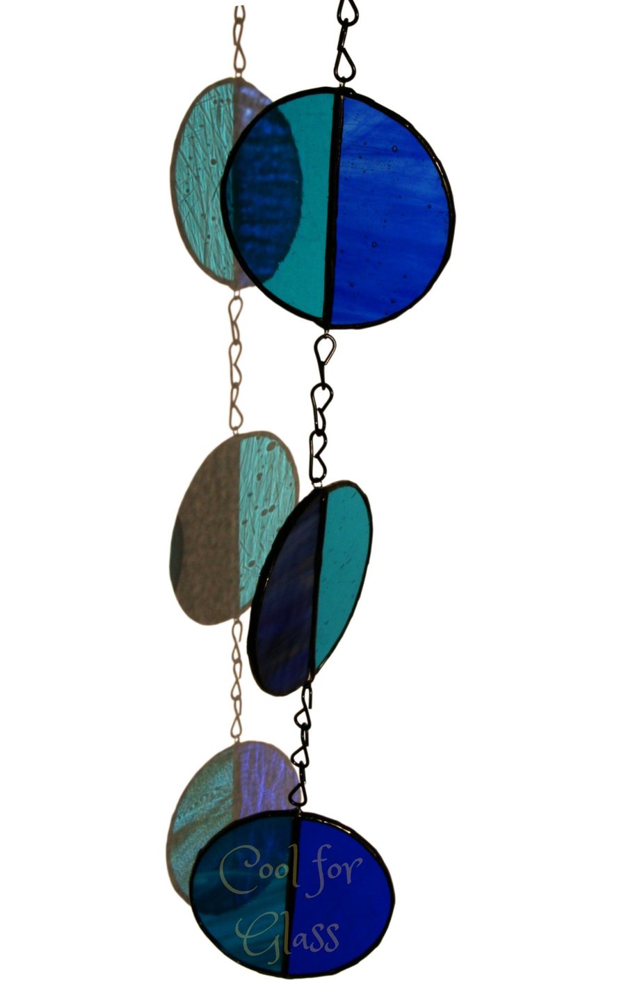 Stained Glass string of hanging semicircles decorative sun catcher