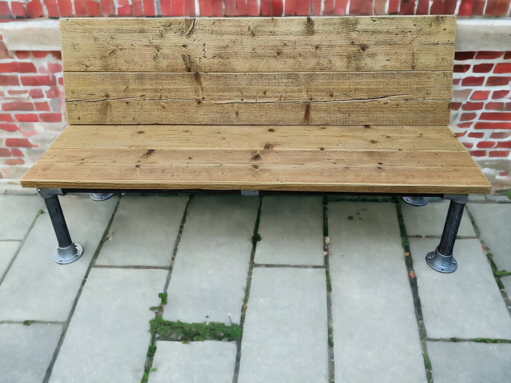 Outdoor Garden Bench Sofa Scaffold Board Reclaimed THE SHEMMETT