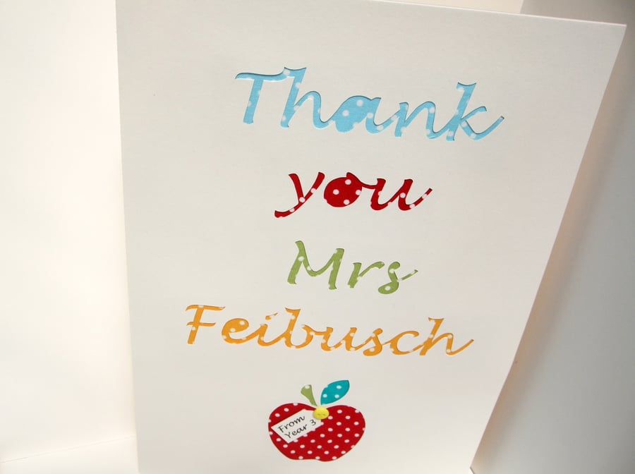 Large Teacher's Thank You Card