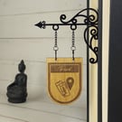 Travel Divider Bookshelf Decor  Solid Walnut Library Sign
