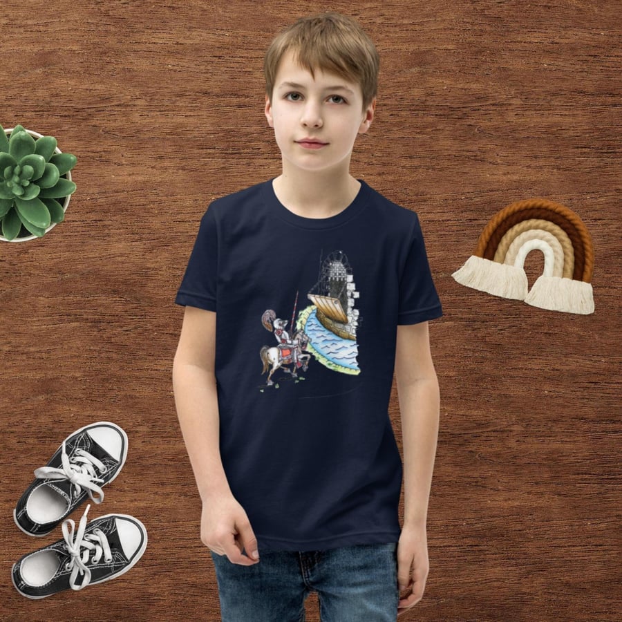 Knight Castle Drawbridge Youth Short Sleeve T-Shirt by Bikabunny