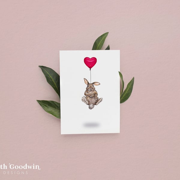 Rabbit Love Card - Bunny Rabbit Cards, Anniversary Cards for Her, Pet Rabbit