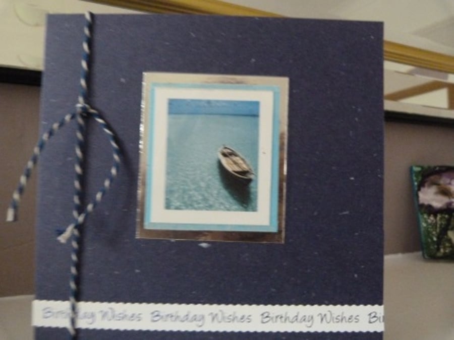 Drifting Boat Male Birthday Card
