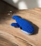Handmade Crochet Blue Whale Keychain Amigurumi Bag Charm, Soft Plush Accessory