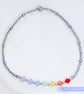 Bracelet rainbow chakra sterling silver and Swarovski handmade stretchy - Image 6