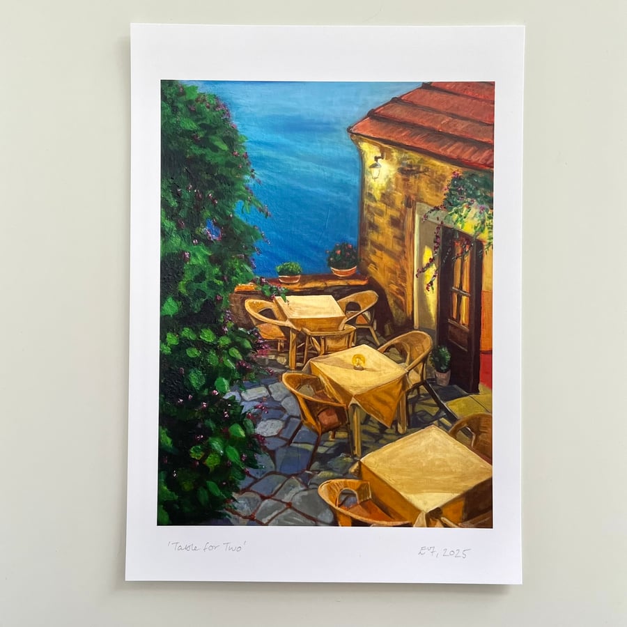 Table for two art print A5 (A4 size also available)
