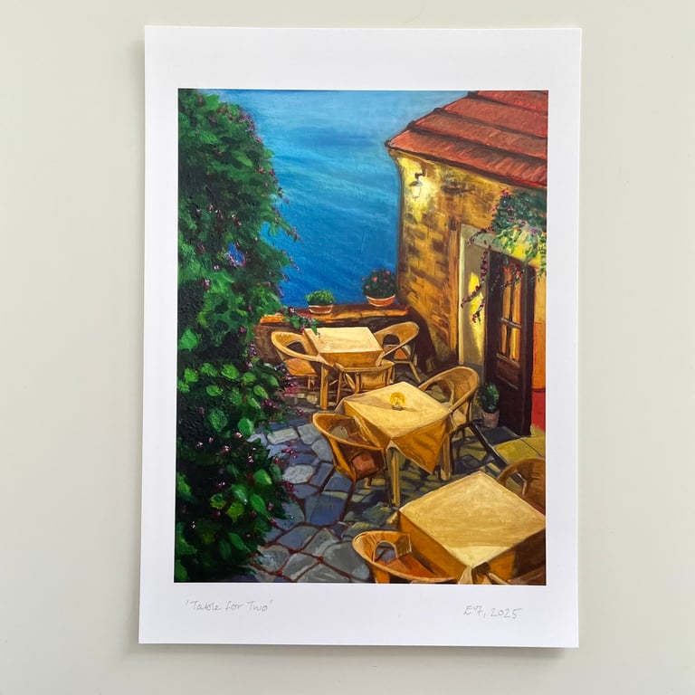Table for two art print A5 (A4 size also available)