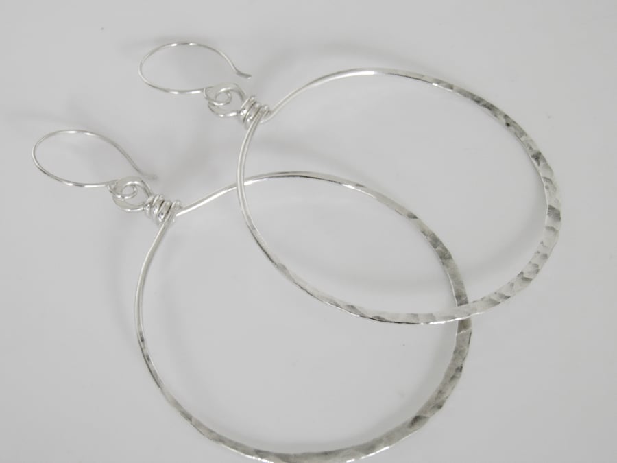 Large Sterling Silver Hoops