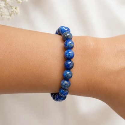High Quality Lapis Lazuli bracelet - Crystal Meaning Card & Handmade Gift
