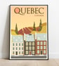 Quebec retro travel poster, Quebec city print, Canada travel print - Image 2