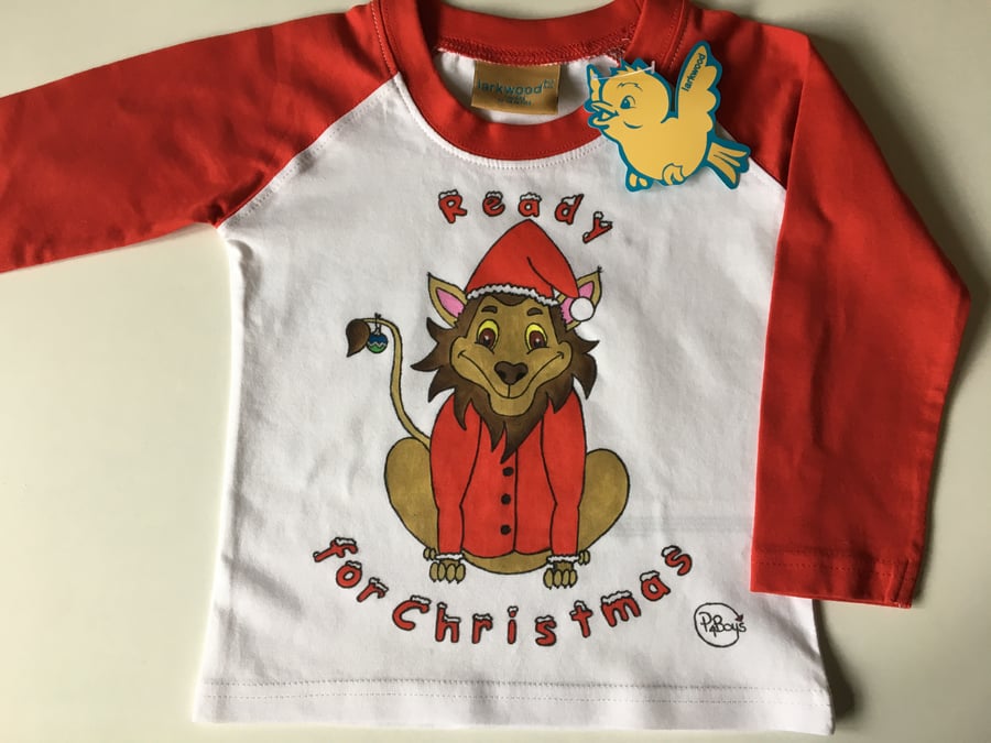 SALE!! Christmas Lion - long sleeved t-shirt