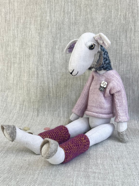 Handcrafted Textile Doll- Martha the Sheep