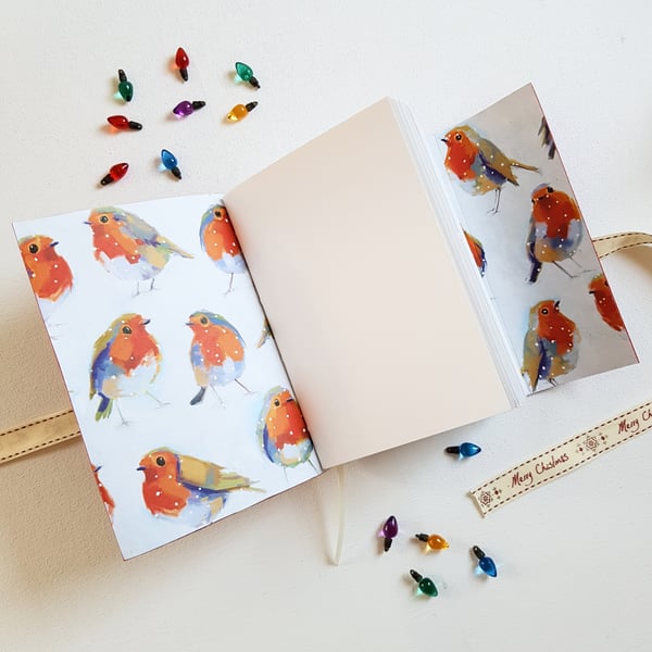 Christmas Robin Journal, making Family Memories and Keepsake, A6 