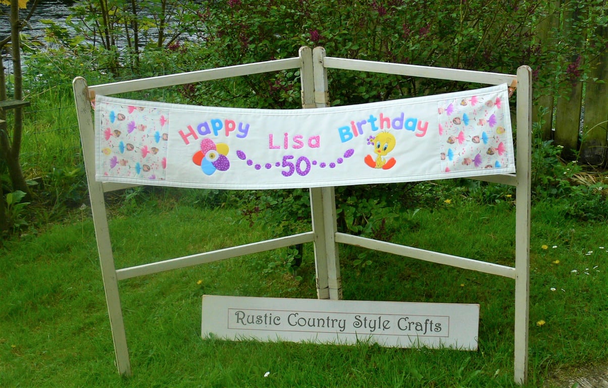 Customised Birthday Table Runner or Banner - MADE TO ORDER