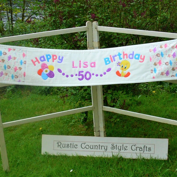Customised Birthday Table Runner or Banner - MADE TO ORDER
