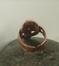 Solar Cross Adjustable Unisex Rustic Copper Thumb Finger Ring - Image 5