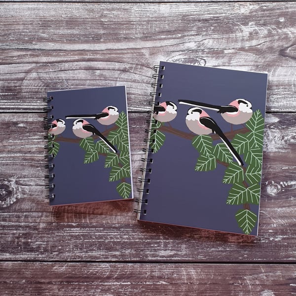 Long Tailed Tits A6 Notebook