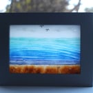 Seconds Sunday 16cm x 12cm Fused Glass Seascape 'Beach Memories'