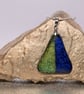 Blue & Green Triangular Pendant Necklace in Fused Glass - 1100 - Image 6