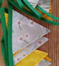Handmade mini bunting made in a yellow floral theme. - Image 3