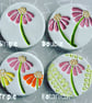 Handmade Ceramic Echinacea brooch, Hand Made Pottery Badge - Image 2