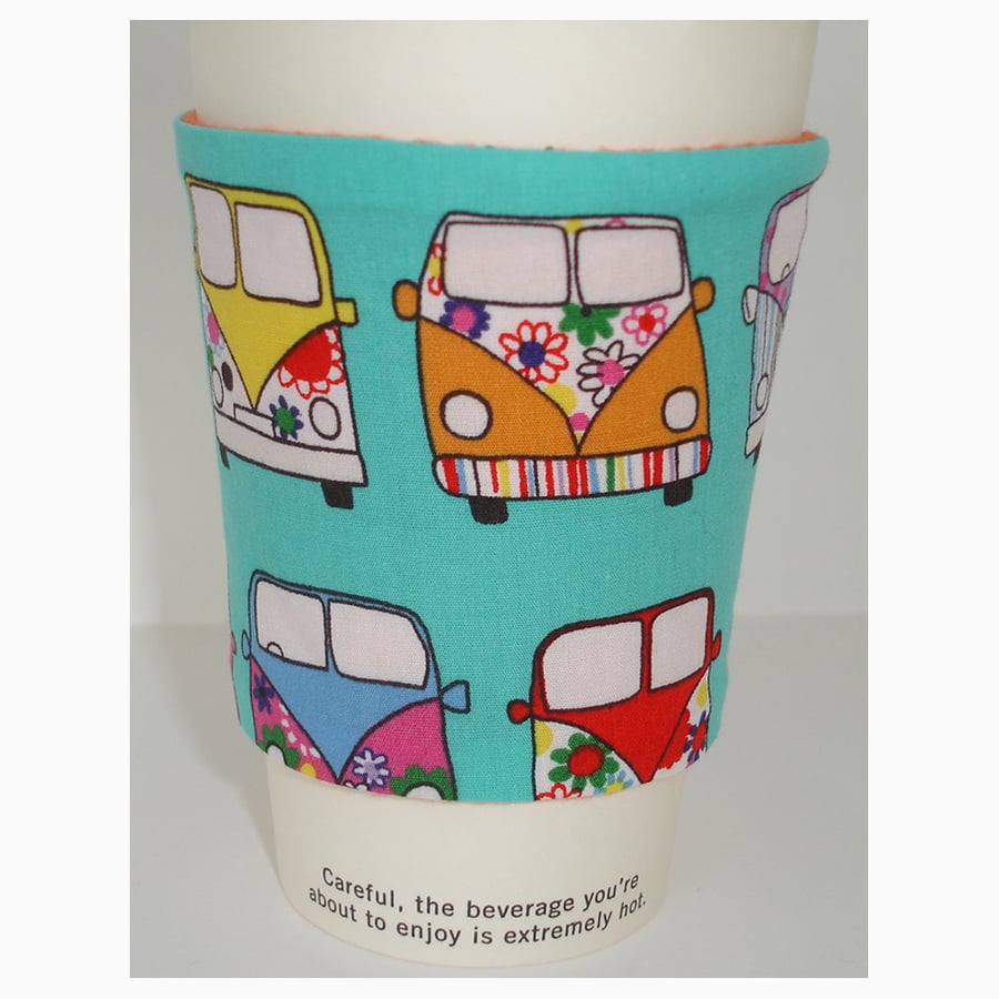 Coffee Cup Sleeve Cosy Cozy Gift for a Coffee Lover Campervans Campervan