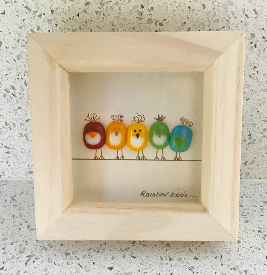 Fused glass birdies picture 