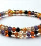 Austrian Crystal Glass memory wire wrap bangle - Image 2