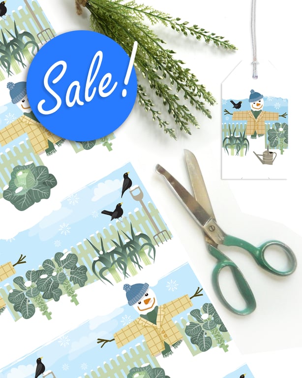 SALE: Allotment Snowman - Eco Friendly, Compostable, Christmas Gift Wrap