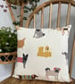 Cushion cover in fun stylish dogs print, 36cm x 36cm 