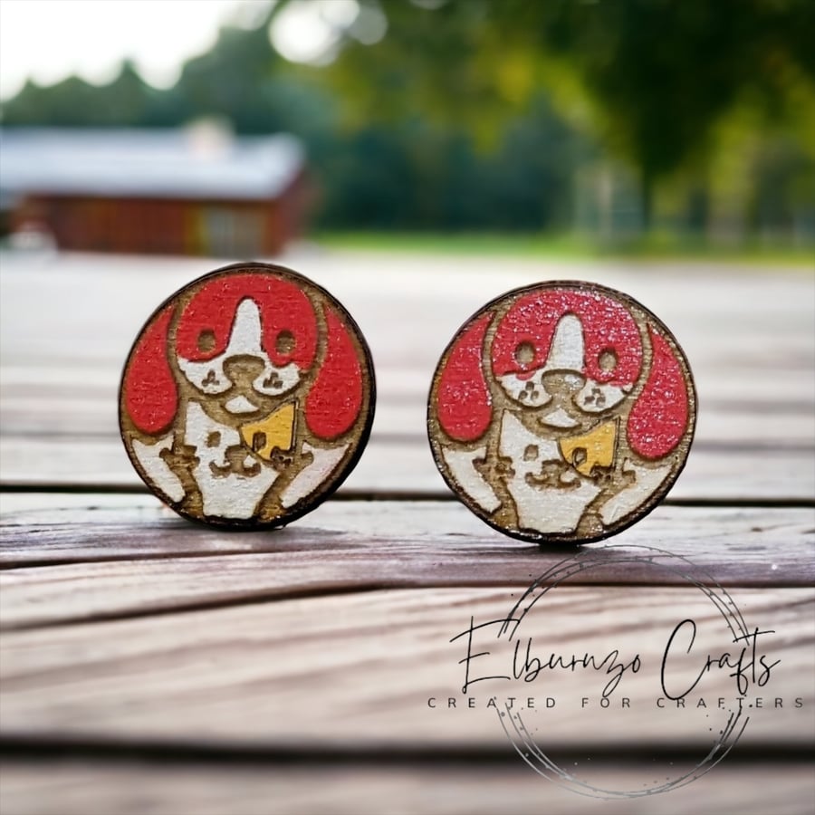 Cute cat and dog stud earrings handmade in Sco Folksy