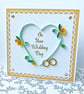 Luxury boxed wedding card - yellow quilled roses - Image 4