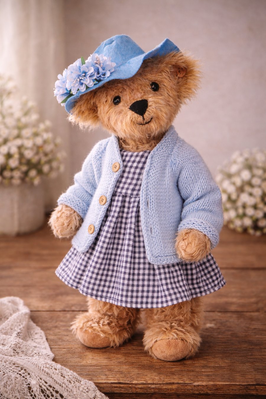 Missy Blossom Hand-sewn Mohair Teddy Bear