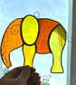 Stained Glass Elephant Suncatchers - Handmade Hanging Decoration - Orange   - Image 2