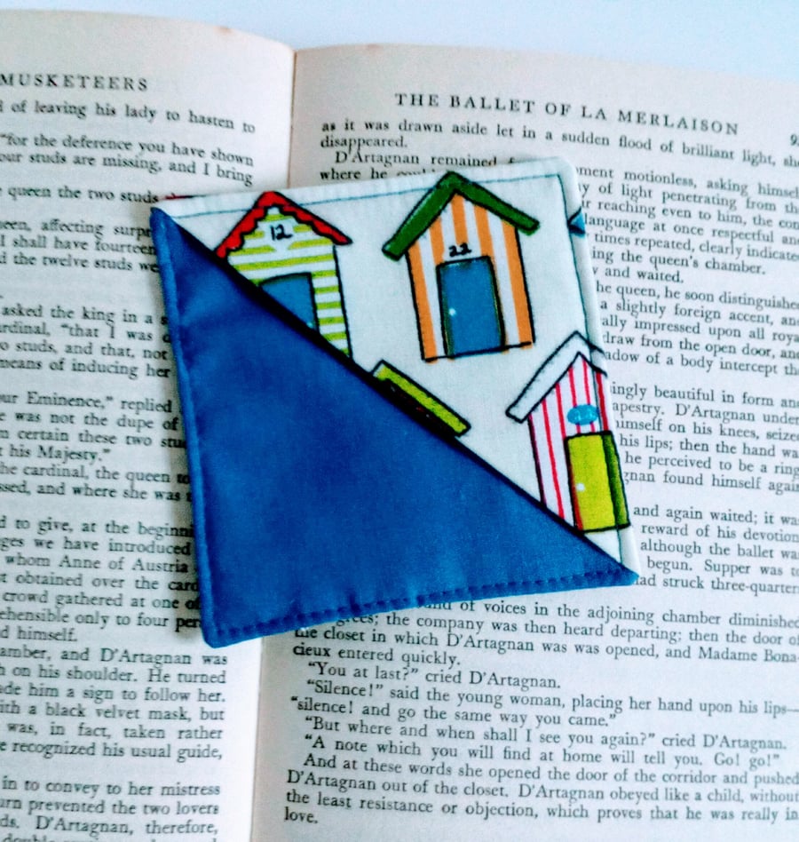 Corner bookmark, bookmark, gifts for teacher, gift for book lover, beach huts