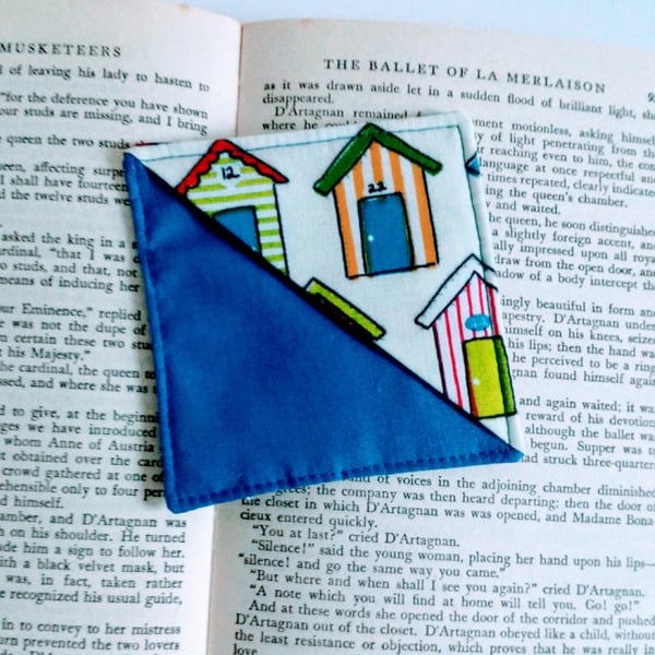 Corner bookmark, bookmark, gifts for teacher, gift for book lover, beach huts