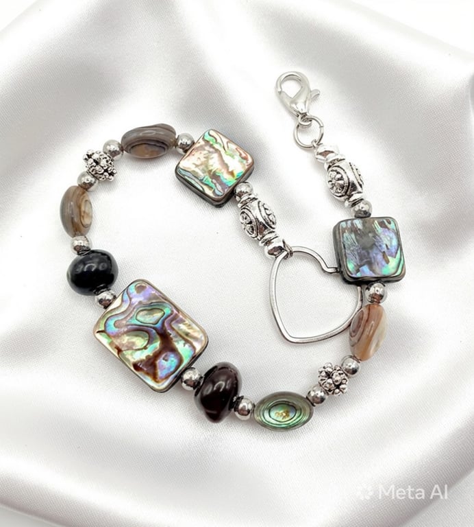 Abalone & Black Pearl Bracelet