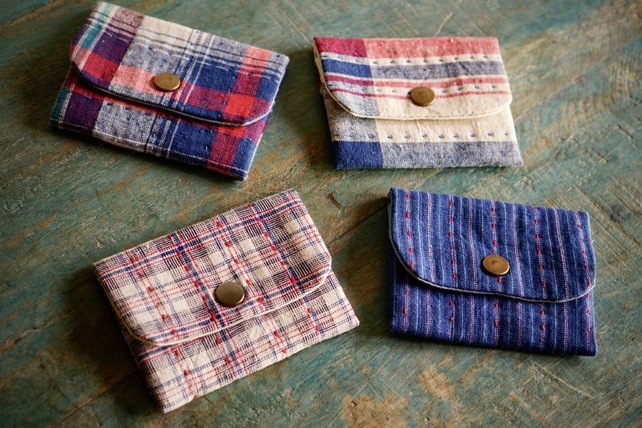 Vintage Fabric Card Holder Handmade Card Purse 