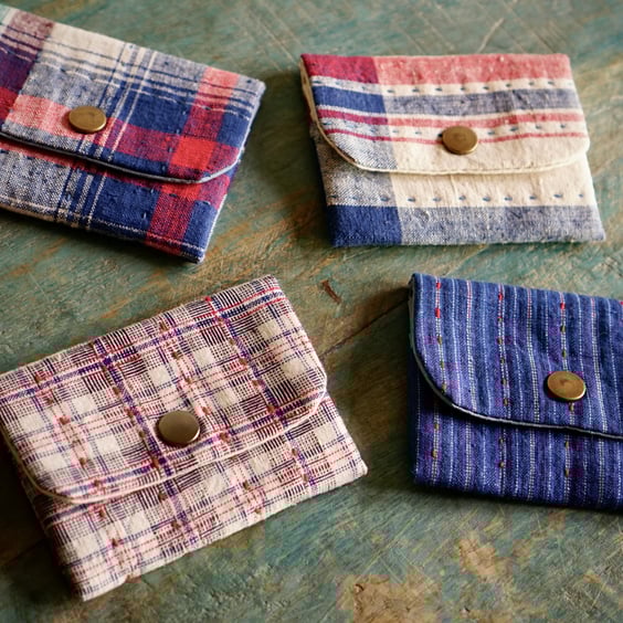 Vintage Fabric Card Holder Handmade Card Purse 