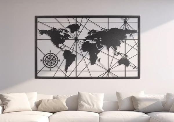 World Map - Metal Wall Art