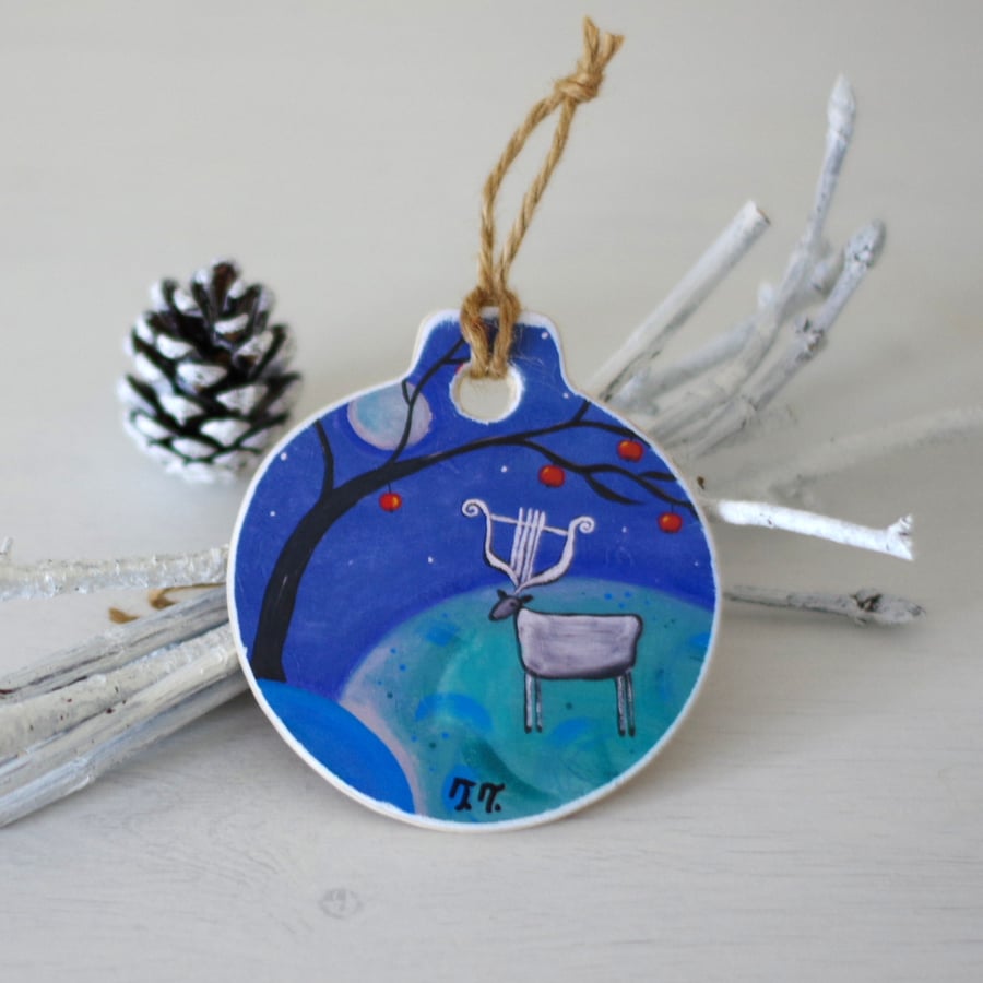 Christmas Decoration, Winter Landscape Ornament, Whimsical Christmas Ornament
