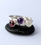 Sterling Silver Gemstone Stacking Rings, Handmade Urban Design Jewellery - Image 4