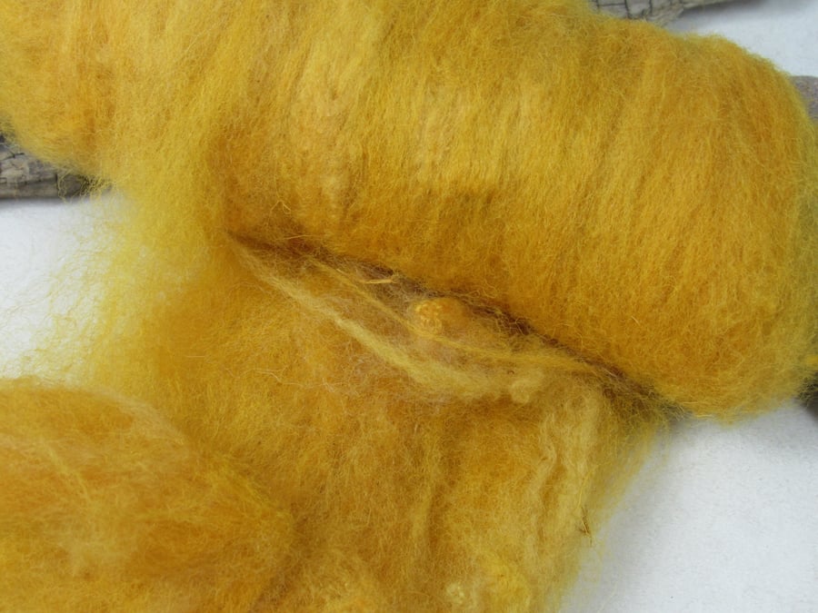 10g Naturally Dyed Golden Brown BFL Shetland Felting Wool