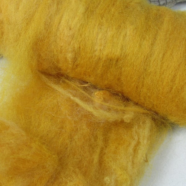 10g Naturally Dyed Golden Brown BFL Shetland Felting Wool