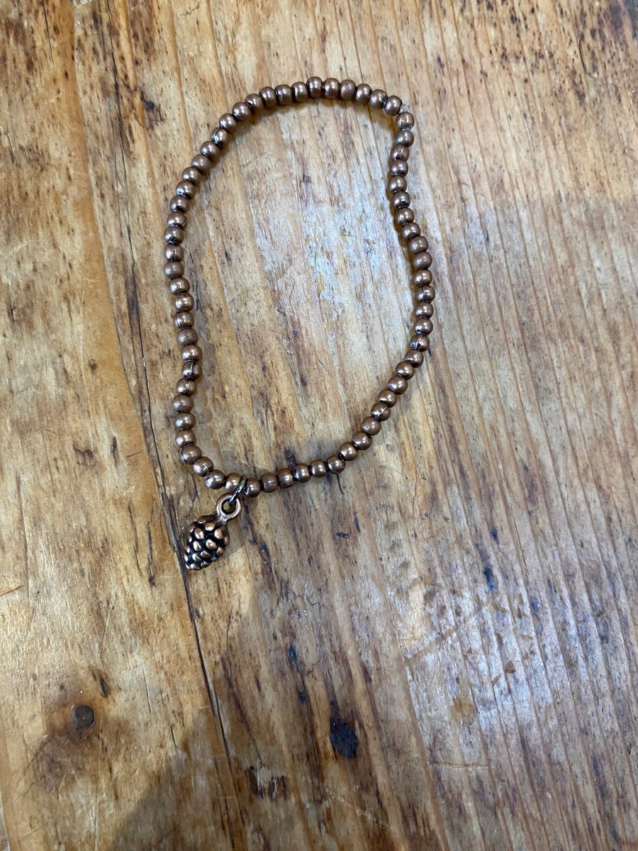 Antique Copper Acorn Bracelet (628)