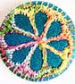 Buttons 1 inch button Hand Dyed Silks and Cottons Free Machine Embroidery Button